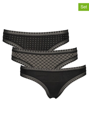 LASCANA 3er-Set: Strings in Schwarz/ Grau