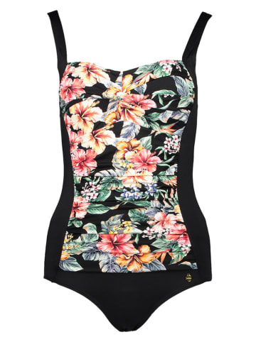 LASCANA Badeanzug in Schwarz/ Grün