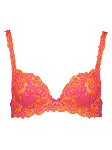LASCANA Biustonosz push-up w kolorze różowo-pomarańczowym