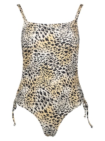 LASCANA Badeanzug in Beige/ Schwarz