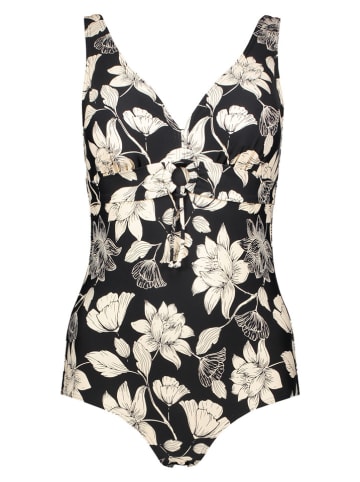 s.Oliver Badeanzug in Schwarz/ Creme