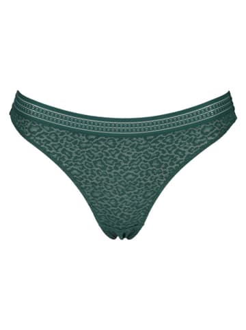 LASCANA Stringi w kolorze ciemnozielonym