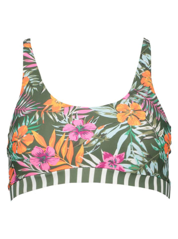 Venice Beach Bikini-Oberteil in Oliv/ Orange/ Pink