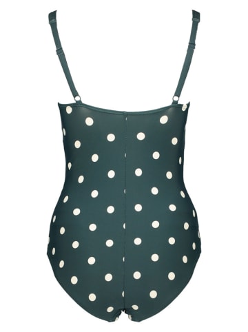 LASCANA Badeanzug in Grün/ Creme