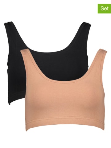 LASCANA 2er-Set: Bustiers in Beige/ Schwarz