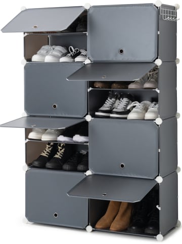 InnovaGoods Schuhschrank in Grau - (B)84 x (H)128 x (T)32 cm