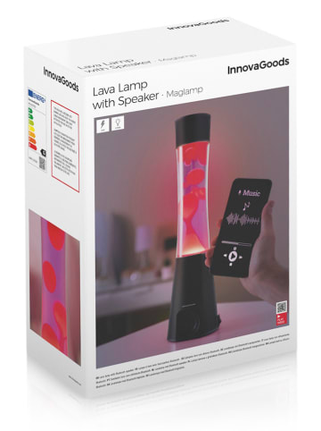 InnovaGoods Lavalampe mit Lautsprecher in Schwarz - (H)42 x Ø 10,7 cm