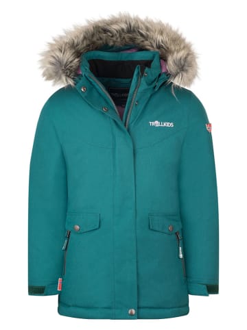 Trollkids Parka "Oslo XT" w kolorze turkusowym