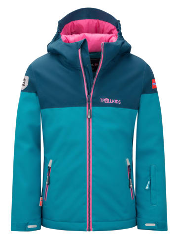 Trollkids Ski-/ Snowboardjacke "Hallingdal" in Türkis