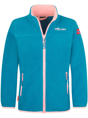 Trollkids Fleece vest "Oppdal" blauw/lichtroze