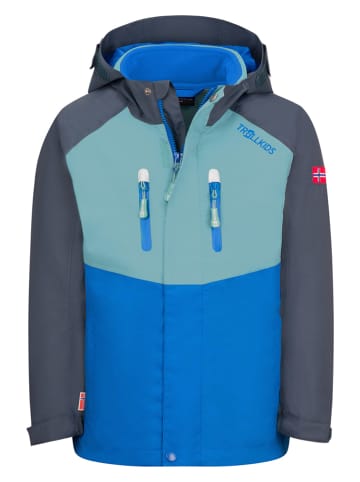 Trollkids 3-in-1 functionele jas "Bryggen" blauw