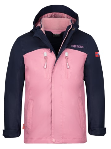 Trollkids 3-in1-functionele jas "Bryggen" lichtroze/donkerblauw