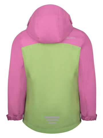 Trollkids 3-in-1 functionele jas "Bryggen" groen/lichtroze
