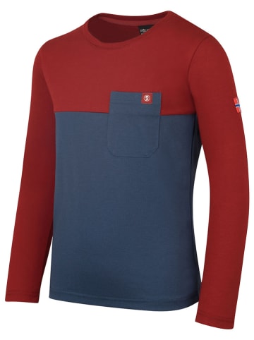 Trollkids Longsleeve "Bergen" bruinrood/donkerblauw