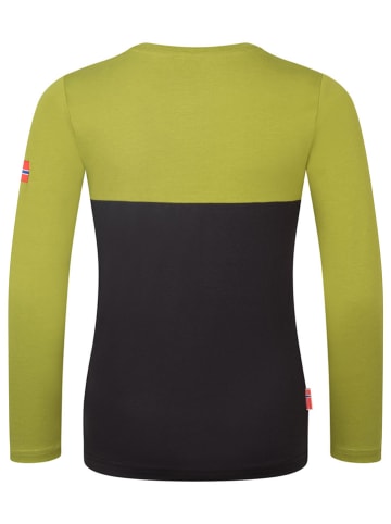 Trollkids Funktionsshirt "Bergen" in Khaki/ Schwarz