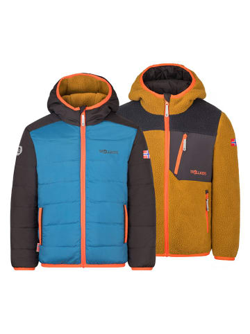 Trollkids Wende-Winterjacke "Sandvika" in Blau/ Hellbraun