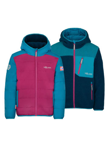 Trollkids Wende-Winterjacke "Sandvika" in Dunkelblau/ Pink