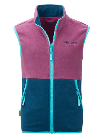 Trollkids Fleece bodywarmer "Kjerag" roze/blauw