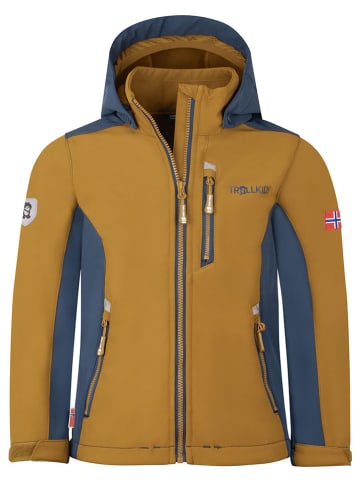 Trollkids Softshelljacke "Balestrand" in Hellbraun/ Blau