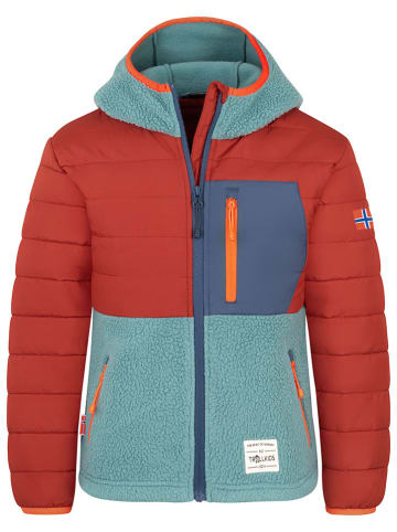 Trollkids Hybride jas "Romsdalen" rood/turquoise