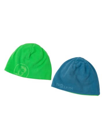 Trollkids Wende-Beanie "Finnmark" in Blau/ Grün
