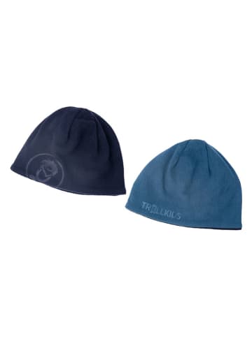 Trollkids Dwustronna czapka beanie "Finnmark" w kolorze granatowo-niebieskim