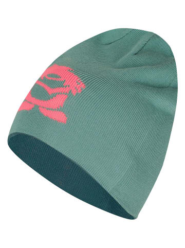 Trollkids Dwustronna czapka beanie "Troll" w kolorze turkusowym