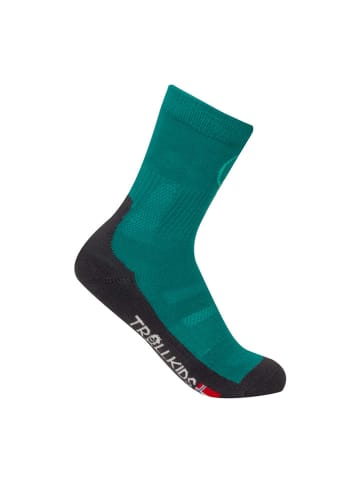 Trollkids Trekkingsocken in Grün/ Schwarz