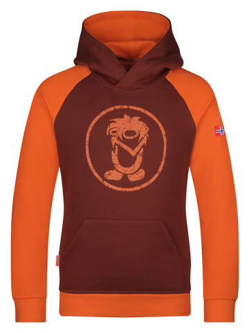 Trollkids Hoodie "Alesund" in Braun/ Orange