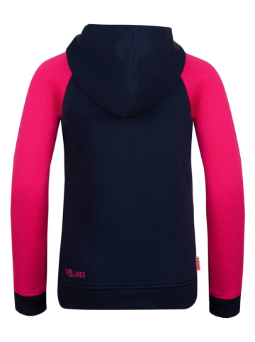 Trollkids Hoodie "Stavanger" in Dunkelblau/ Pink
