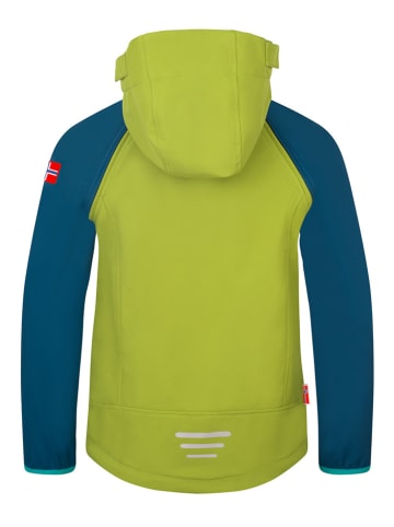 Trollkids Zip-Off-Softshelljacke "Rondane XT" in Grün/ Blau