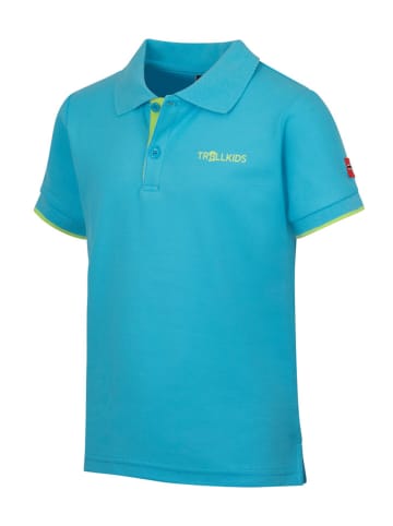 Trollkids Koszulka polo "Bergen" w kolorze błękitnym