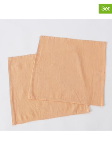 Boltze 2-delige set: servetten "Lenea" oranje - (L)40 x (B)40 cm