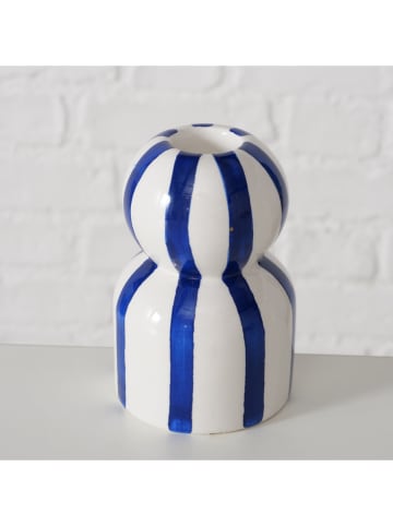 Boltze 2-delige set: kaarshouders "Ninara" blauw/groen - (H)10 cm