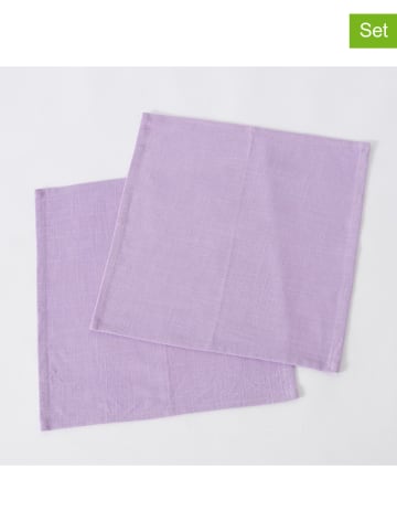 Boltze 2-delige set: servetten "Lenea" paars - (L)40 x (B)40 cm