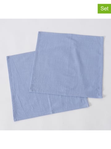 Boltze 2-delige set: servetten "Lenea" lichtblauw - (L)40 x (B)40 cm