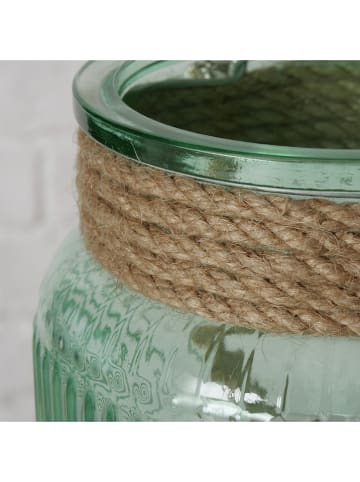 Boltze Windlicht ''Sunio'' in Türkis - (H)21 x Ø 15 cm