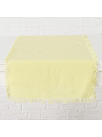 Boltze Tafelloper "Lenea" geel - (L)140 x (B)40 cm