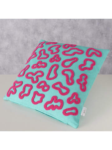 Boltze Kissen "Swirla" turquoise/roze - (L)45 x (B)45 cm