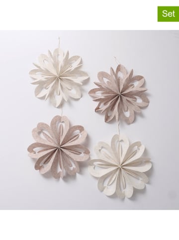 Boltze 4-delige set: decohangers "Kassio" crème/beige - (H)6 cm
