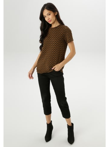 Aniston Shirt in Camel/ Schwarz