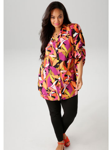 Aniston Longblouse roze/roanje/zwart