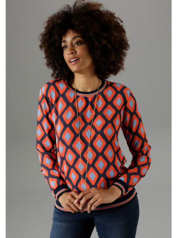 Aniston Blouse oranje/lichtblauw