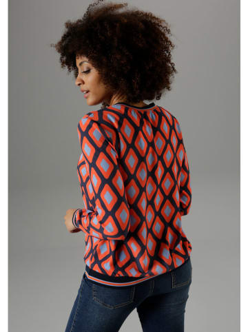 Aniston Blouse oranje/lichtblauw