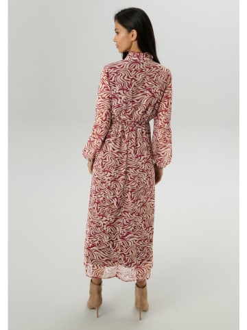 Aniston Kleid in Beige/ Rot