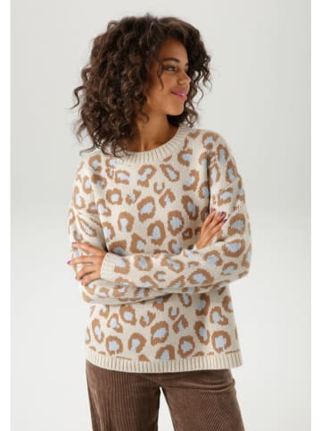 Aniston Trui beige/lichtbruin/lichtblauw