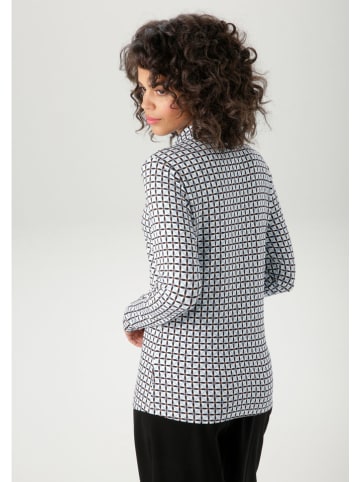 Aniston Bluse in Schwarz/ Weiß