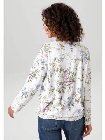 Aniston Longsleeve in Weiß/ Grün