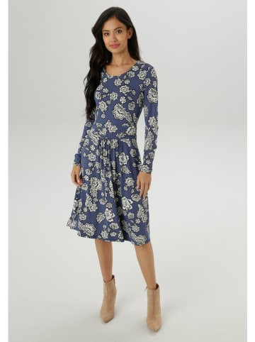 Aniston Kleid in Blau/ Weiß