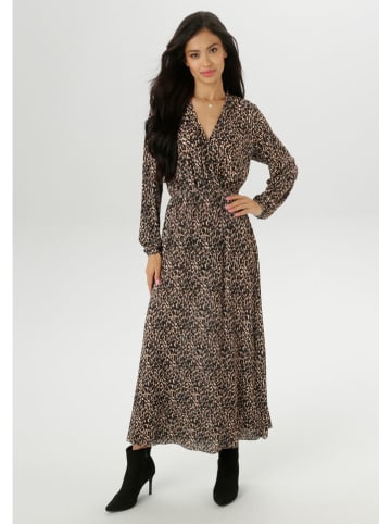 Aniston Jurk lichtbruin/zwart